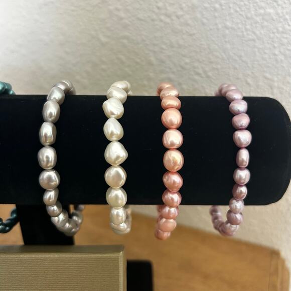 Honora 6.0-7.0mm Multi-Color Freshwater Cultured Pearl Strand Bracelet Set Of 7 - Picture 3 of 7